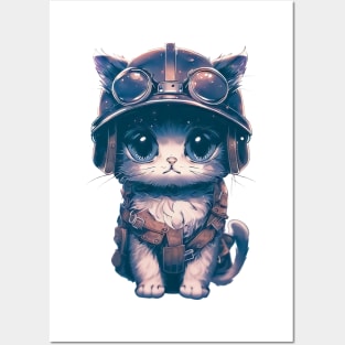 Funny soldier cat Posters and Art